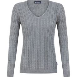 Sweter w kolorze szarym. Szare swetry nierozpinane damskie Denim Culture, l, bez wzorów, z bawełny, bez kołnierzyka, bez ramiączek. W wyprzedaży za 149.95 zł.