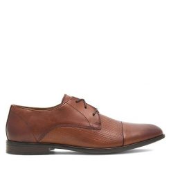 Półbuty Lasocki. Brązowe buty wizytowe męskie Lasocki, bez wzorów, bez obcasa, bez zapięcia. Za 229.99 zł.