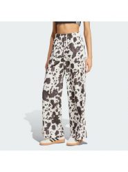 Adidas Spodnie dresowe Satin KA2668 Brązowy Wide Leg. Brązowe spodnie dresowe damskie Adidas, bez wzorów, z dresówki. Za 279.99 zł.