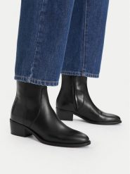GINO ROSSI Botki C-WI44-GLAM-02 Czarny. Czarne botki damskie Gino Rossi, bez wzorów, bez obcasa, na słupku, bez zapięcia. Za 329.99 zł.