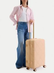 Nine West Walizka średnia CEO-NW-M-006-09 BEIGE Beżowy. Brązowe walizki damskie Nine West, bez wzorów, z tworzywa sztucznego, średnie. Za 359.99 zł.