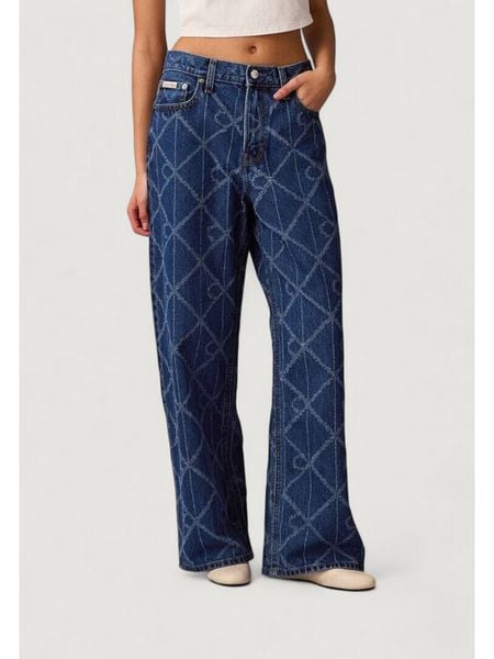 Calvin Klein Jeans Jeansy Low Rise Baggy LV047D709G Niebieski Loose Fit. Niebieskie jeansy damskie Calvin Klein Jeans, bez wzorów, z bawełny. Za 634.50 zł.