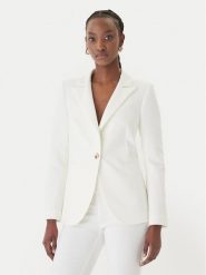 Rinascimento Marynarka CFC0128640003 Biały Regular Fit. Białe marynarki i żakiety damskie Rinascimento, bez wzorów, z syntetyku, bez kołnierzyka, bez ramiączek. Za 699.99 zł.