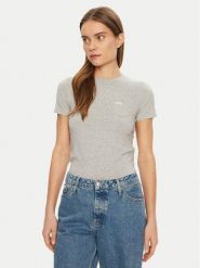 Guess Jeans T-Shirt W5RI52 J1314 Szary Regular Fit. Szare t-shirty damskie Guess Jeans, xs, z aplikacjami, z bawełny, bez kołnierzyka, bez ramiączek. Za 69.99 zł.
