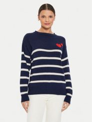 Kontatto Sweter 3M0169 Granatowy Regular Fit. Niebieskie swetry nierozpinane damskie Kontatto, m, bez wzorów, z syntetyku, bez kołnierzyka, bez ramiączek. W wyprzedaży za 269.99 zł.