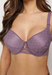 Fioletowy Biustonosz Full Cup Pokryty Koronką Hiacinthia. Fioletowe biustonosze Renee, bez wzorów, z koronki. Za 39.99 zł.