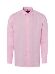 Nils Sundström koszula lniana Mężczyźni Modern Fit len (100%) różowy, S. Czerwone koszule męskie Nils Sundström, m, bez wzorów, ze lnu, bez kołnierzyka, bez ramiączek. Za 229.95 zł.