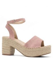DeeZee Sandały WS270603-01 Różowy. Czerwone sandały damskie DeeZee, bez wzorów, z materiału, bez obcasa, na słupku, bez zapięcia. Za 73.99 zł.