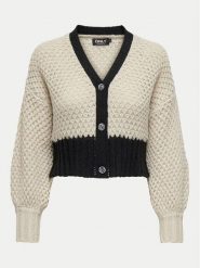 ONLY Kardigan Rose 15327593 Beżowy Regular Fit. Brązowe kardigany damskie ONLY, xl, bez wzorów, z syntetyku, bez kołnierzyka. Za 89.99 zł.