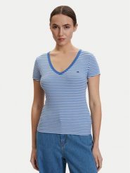 Tommy Jeans T-Shirt DW0DW17385 Niebieski Slim Fit. Niebieskie t-shirty damskie Tommy Jeans, xl, bez wzorów, z bawełny, bez kołnierzyka, bez ramiączek. Za 149.99 zł.