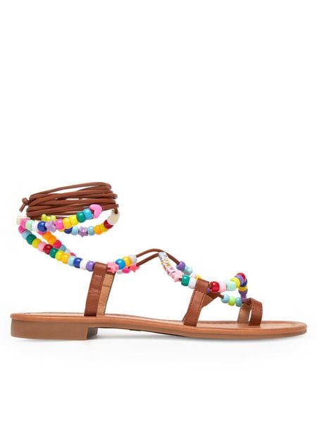 DeeZee Sandały 3575 Brązowy. Brązowe sandały damskie DeeZee, bez wzorów, z materiału, bez obcasa, na płaskiej podeszwie, bez zapięcia. Za 139.99 zł.