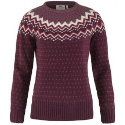 Sweter damski Fjallraven Ovik Knit Sweater. Czerwone swetry nierozpinane damskie Fjällräven, na jesień, m, bez wzorów, z dzianiny, biznesowe, bez kołnierzyka, bez ramiączek. Za 681.99 zł.
