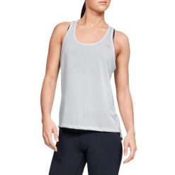 Koszulka treningowa dasmka Under Armour Whisperlight Tie Back. Szare koszulki sportowe damskie Under Armour, s, bez wzorów, z poliesteru, bez ramiączek. Za 60.00 zł.