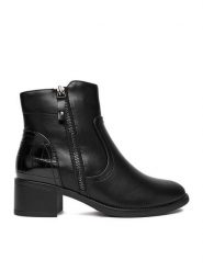 Clara Barson Botki CEO-RE21E838-37 Czarny. Czarne botki damskie Clara Barson, bez wzorów, z materiału, bez obcasa, na słupku, bez zapięcia. Za 139.99 zł.