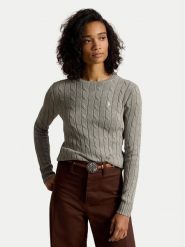 Polo Ralph Lauren Sweter 211971795001 Szary Slim Fit. Szare swetry nierozpinane damskie Polo Ralph Lauren, xl, bez wzorów, bez kołnierzyka, bez ramiączek. Za 949.99 zł.
