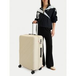 Walizka duża Reebok. Brązowe walizki damskie Reebok, bez wzorów, duże. Za 349.99 zł.