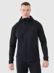 4F Bluza treningowa szybkoschnąca męska - czarna XL. Czarne bluzy sportowe męskie 4F, m, bez wzorów, z dzianiny, z kapturem, do biegania. Za 199.99 zł.