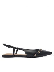 Guess Baleriny FLPDOR LEA05 Czarny. Czarne balerinki damskie Guess, z aplikacjami, ze skóry, bez obcasa, bez zapięcia. Za 589.99 zł.