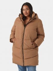 Vero Moda Curve Płaszcz zimowy 10297304 Brązowy Regular Fit. Brązowe płaszcze damskie Vero Moda Curve, na zimę, bez wzorów, z syntetyku, bez kołnierzyka, bez kaptura. Za 409.99 zł.