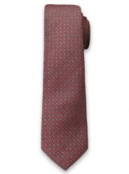 Elegancki Krawat Męski w Drobny Oryginalny Wzorek - 6 cm - Alties, Łososiowy. Czerwone krawaty i muchy Alties, bez wzorów, z tkaniny, eleganckie. Za 49.00 zł.