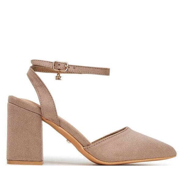 Czółenka DeeZee. Brązowe czółenka damskie DeeZee, bez wzorów, bez obcasa, bez zapięcia. Za 119.99 zł.