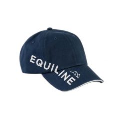 Czapka z daszkiem Equiline New Logo Charlie. Niebieskie czapki damskie EQODE BY EQUILINE, bez wzorów, sportowe. Za 242.50 zł.