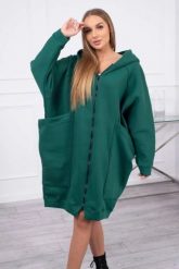 Bluza ocieplana oversize ciemno zielona. Zielone bluzy damskie KESI, l, bez wzorów, z bawełny, bez ramiączek, bez kaptura. Za 334.56 zł.
