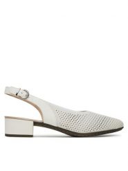 Rieker Czółenka CEO-47066-80 Biały. Białe czółenka damskie Rieker, bez wzorów, ze skóry, bez obcasa, bez zapięcia. Za 319.99 zł.