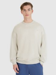 4F Bluza dresowa nierozpinana bez kaptura uniseks - beżowa XS. Brązowe bluzy damskie 4F, xs, bez wzorów, z bawełny, klasyczne, bez ramiączek, bez kaptura. W wyprzedaży za 69.99 zł.