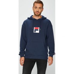 Fila - Bluza. Niebieskie bluzy męskie Fila, l, z aplikacjami, z bawełny, bez ramiączek, z kapturem. W wyprzedaży za 219.90 zł.