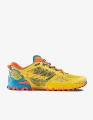 Buty trailowe La Sportiva Bushido III - bamboo/cherry tomato. Czerwone buty sportowe męskie NoName, bez wzorów, bez zapięcia. Za 801.98 zł.