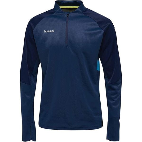 Hummel Tech Move Bluza Męska Half-Zip Niebieska M. Niebieskie bluzy sportowe męskie Hummel, m, bez wzorów, z elastanu, z kapturem, do piłki nożnej. Za 229.99 zł.