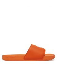 Lacoste Klapki Serve Sliders 7-49CMA0041 Pomarańczowy. Brązowe klapki męskie Lacoste, bez wzorów, ze skóry, bez zapięcia. Za 109.99 zł.
