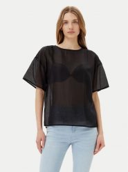 Bomboogie Bluzka SW9008TLYA5 Czarny Relaxed Fit. Czarne bluzki damskie Bomboogie, bez wzorów, z lyocellu, bez kołnierzyka, bez ramiączek. Za 239.99 zł.