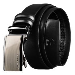 Czarny pasek męski z automatyczną klamrą wykonany ze skóry naturalnej Peterson PTN A020-AB-BLACK. Czarne paski męskie Peterson, ze skóry, eleganckie. Za 68.99 zł.