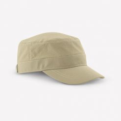 Czapka turystyczna z daszkiem Hike 500 Travel. Brązowe czapki damskie QUECHUA, bez wzorów, z elastanu, sportowe. Za 52.49 zł.