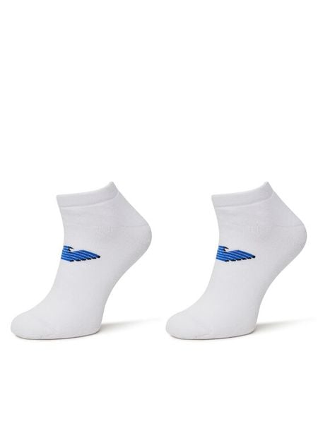 Emporio Armani Skarpety krótkie EM000538 AF12299 M0082 Biały. Białe skarpety męskie Emporio Armani, bez wzorów, z bawełny. Za 69.99 zł.