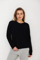 BLUZA LENA CZARNA L - Flawless. Czarne bluzy damskie Flawless, l, bez wzorów, z bawełny, klasyczne, bez ramiączek, bez kaptura. Za 296.00 zł.
