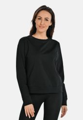Bawełniana bluza damska z okrągłym dekoltem Teyli Ellis. Niebieskie bluzy damskie Teyli, l, bez wzorów, z bawełny, klasyczne, bez ramiączek, bez kaptura. Za 229.99 zł.