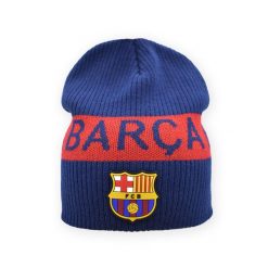 Czapka zimowa FC Barcelona - oficjalna licencjonowana. Niebieskie czapki damskie FC BARCELONA, na zimę, bez wzorów, sportowe. Za 79.00 zł.