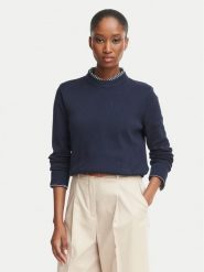 Tommy Hilfiger Sweter WW0WW52298 Granatowy Regular Fit. Niebieskie swetry nierozpinane damskie Tommy Hilfiger, s, bez wzorów, z bawełny, bez kołnierzyka, bez ramiączek. Za 529.99 zł.