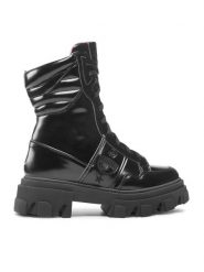 Chiara Ferragni Trapery CF3039-001 Czarny. Czarne trapery damskie Chiara Ferragni, ze skóry, bez zapięcia. Za 1,439.00 zł.