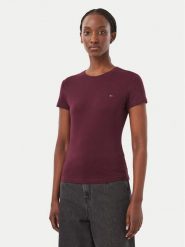 Tommy Jeans T-Shirt DW0DW20459 Fioletowy Slim Fit. Fioletowe t-shirty damskie Tommy Jeans, s, bez wzorów, z bawełny, bez kołnierzyka, bez ramiączek. Za 129.99 zł.