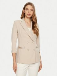 Imperial Marynarka JU25IAW Beżowy Slim Fit. Brązowe marynarki i żakiety damskie Imperial, bez wzorów, z syntetyku, bez kołnierzyka, bez ramiączek. Za 299.99 zł.