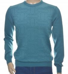 Sweter męski z bawełny elegancki bawełniany morski 100% bawełna L zielony. Zielone swetry męskie Giovane Ricco, l, bez wzorów, z bawełny, eleganckie, bez kołnierzyka, bez ramiączek. Za 99.00 zł.