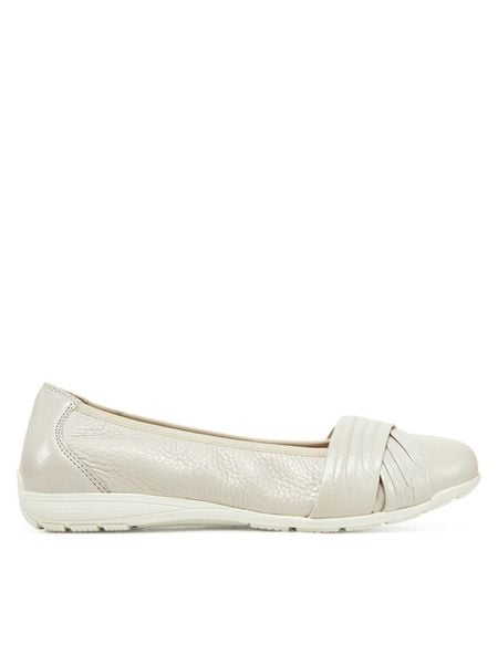 Caprice Baleriny 9-22117-44 Écru. Białe balerinki damskie Caprice, bez wzorów, ze skóry, bez obcasa, bez zapięcia. Za 205.99 zł.