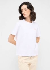 Damski T-Shirt Mustang Style Floris General White 1016158 2045. Białe t-shirty damskie Mustang, l, bez wzorów, bez kołnierzyka, bez ramiączek. Za 79.99 zł.