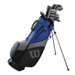 Zestaw golfowy Wilson Golf 1200 TPX 1,3,5,6-S,P,B. Czarne swetry męskie Wilson, s, bez wzorów, z materiału, bez kołnierzyka, bez ramiączek. Za 1,891.55 zł.