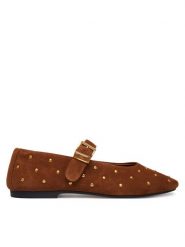 Tommy Hilfiger Baleriny Th Buckle Suede Stud Ballerina FW0FW09666 Brązowy. Brązowe balerinki damskie Tommy Hilfiger, bez wzorów, ze skóry, bez obcasa, bez zapięcia. Za 569.99 zł.