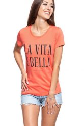 MUSTANG T SHIRT DAMSKI Alexia C Print Persimmon 1009053 8139. Pomarańczowe t-shirty damskie Mustang, s, bez wzorów, bez kołnierzyka, bez ramiączek. W wyprzedaży za 39.99 zł.